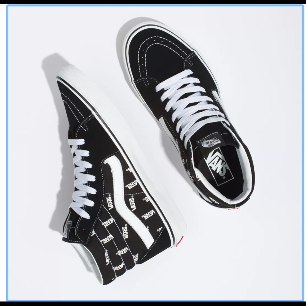VANS SK8- HI BLACK & WHITE VANS LOGO BNWT (BRAND NEW)